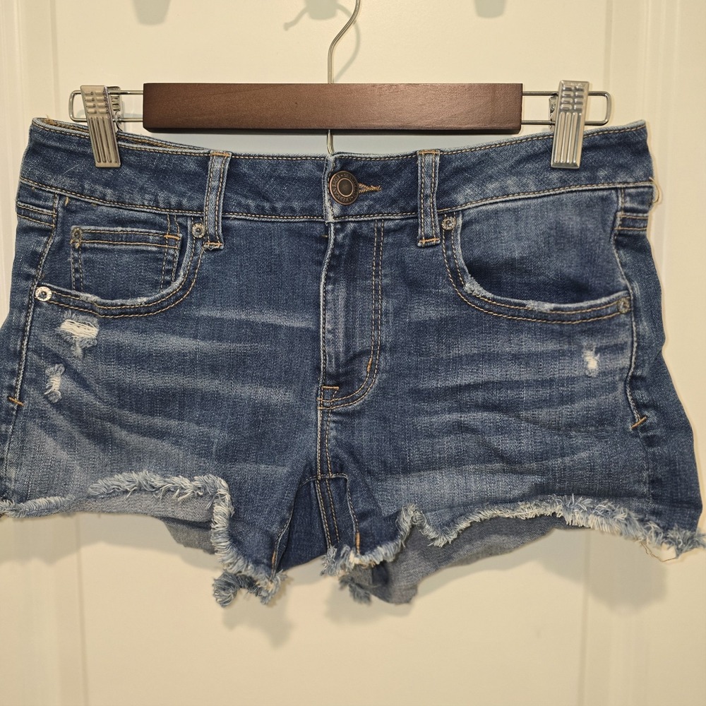 American Eagle Outfitters Super Stretch X Denim Micro Mini Shorts Size 6 Y2K‎